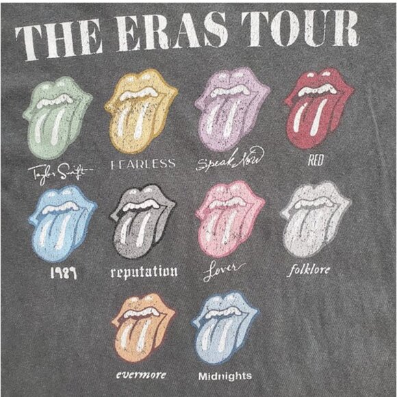 Taylor Swift The Eras Tour Grey Graphic T-shirt Size M - Picture 2 of 7